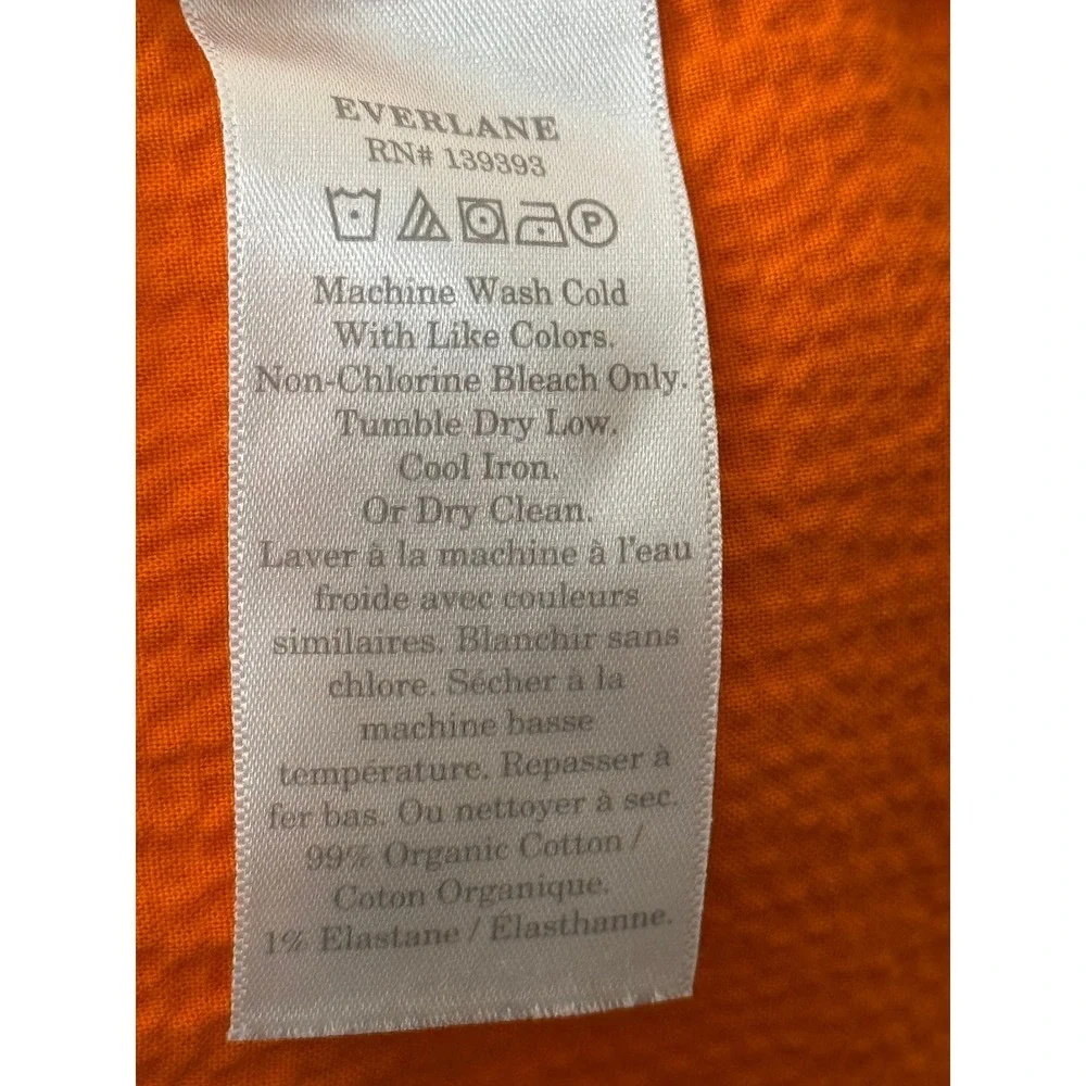 Everlane Gauzy Organic Cotton Shorts Womens S Orange Pull On Drawstring Summer